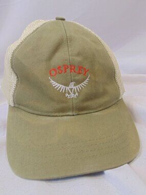 Osprey Men’s Women’s green Classic Trucker Hat Snap Back well loved